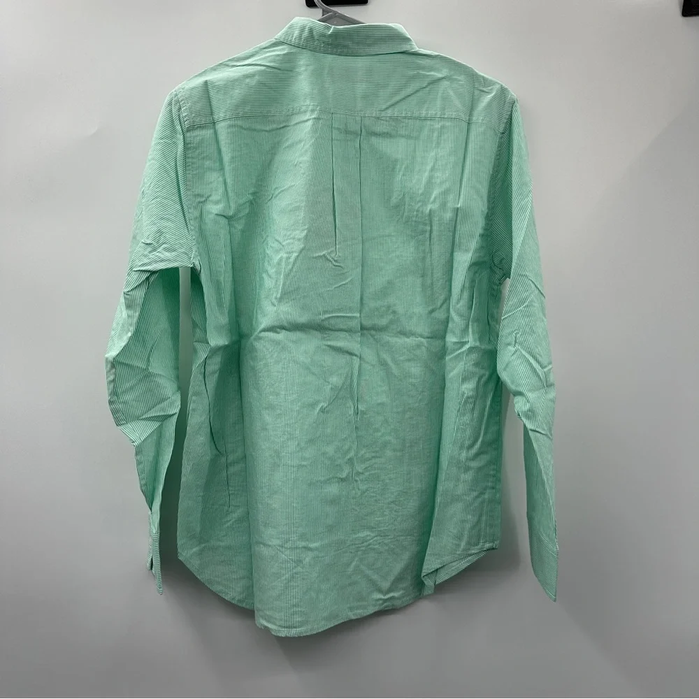 Everlane The Silky Cotton Relaxed Long Sleeve Button Down Shirt in Mint Green - Picture 4 of 5